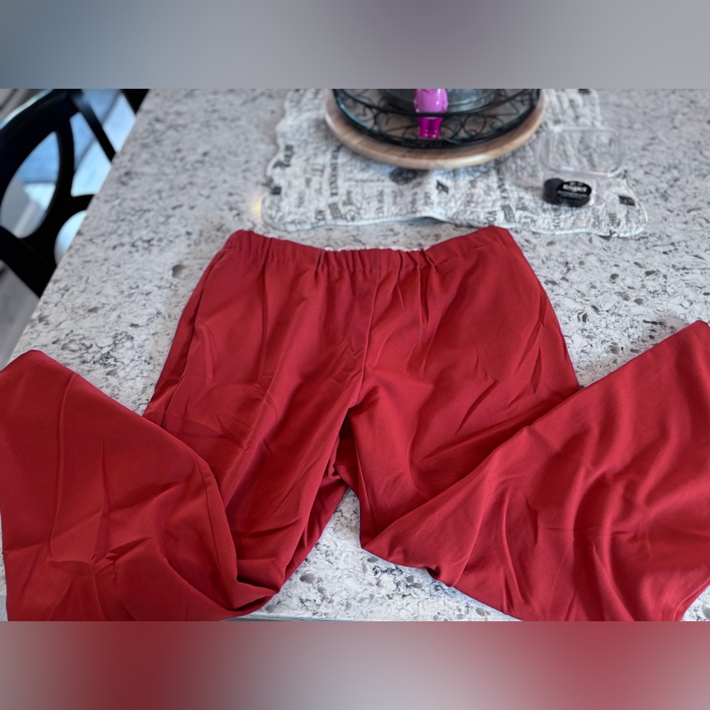 Ottod' ame Red/Orange Italian  Elastic Waist Pants Size 12